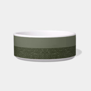 Comedero Tazón de cerámica personalizado verde musgo de dos