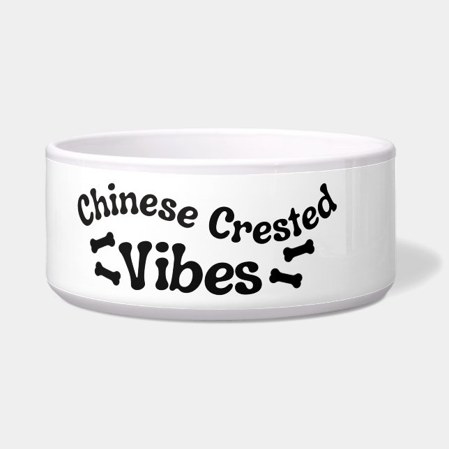 Comedero Tazón de Cerámica Vibes de Perro Crestada China (Izquierda)
