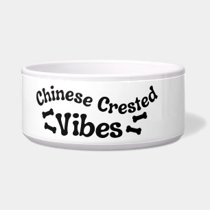 Comedero Tazón de Cerámica Vibes de Perro Crestado Chino