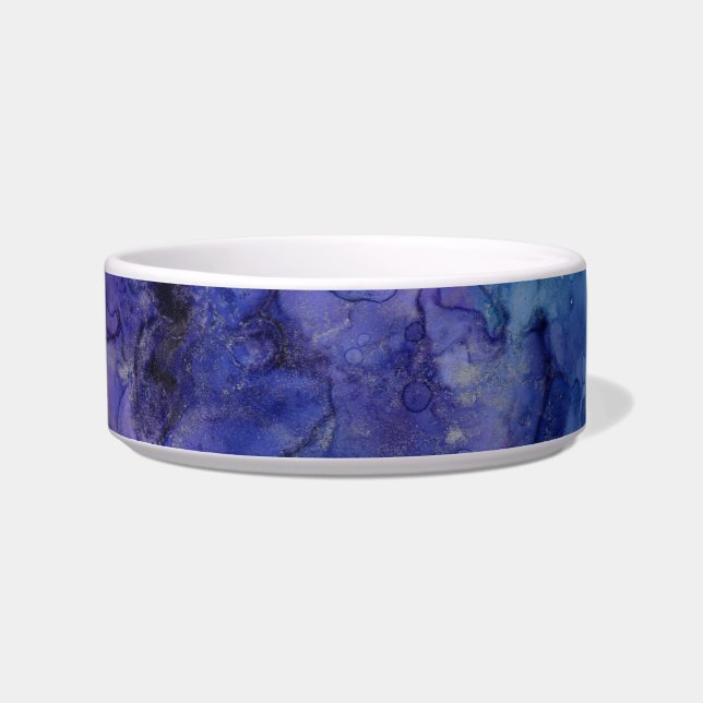 Comedero tazón de comida de gato azul y púrpura (Frente)