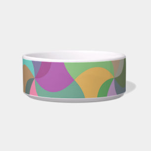 Comedero tazón de comida de gato con mosaico pastel