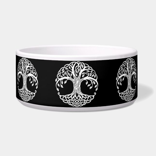 Comedero tazón de comida de gato de árbol celta (Frente)
