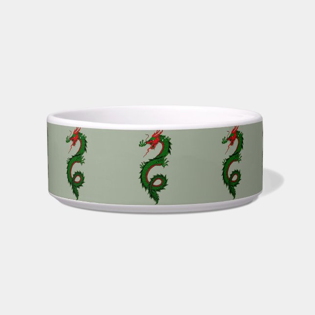 Comedero tazón de comida de gato de dragón chino (Frente)