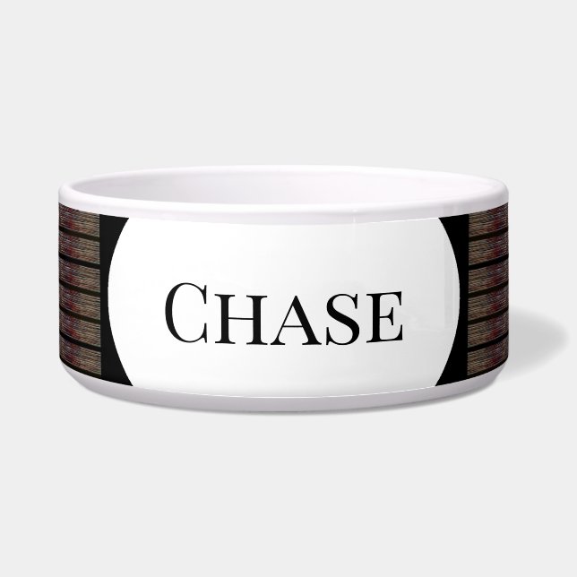 Comedero Tazón de comida de perro con patrón negro - HAMbWG (Frente)