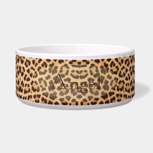 Comedero Tazón de comida Mascota personalizada Leopard Prin