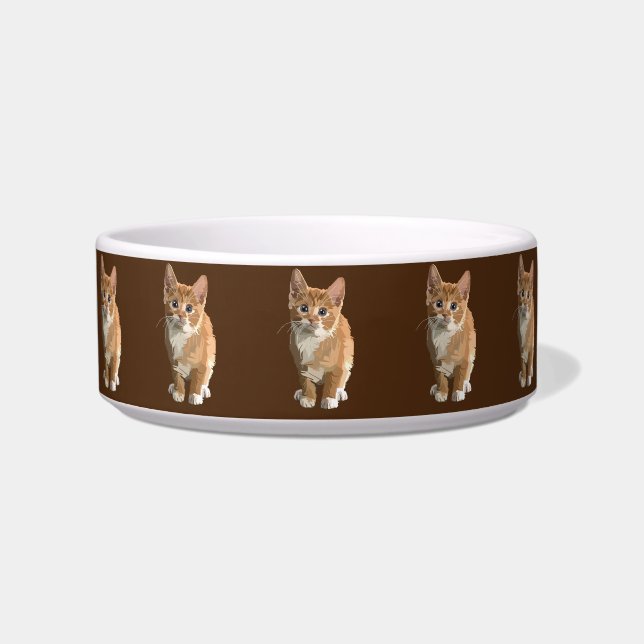 Comedero tazón de comida para gato gatito miau  (Frente)