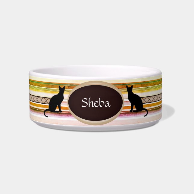 Comedero Tazón de comida para gato personalizable en blanco (Frente)