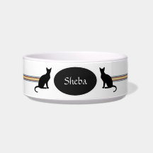 Tazón de comida para gato personalizable en blanco
