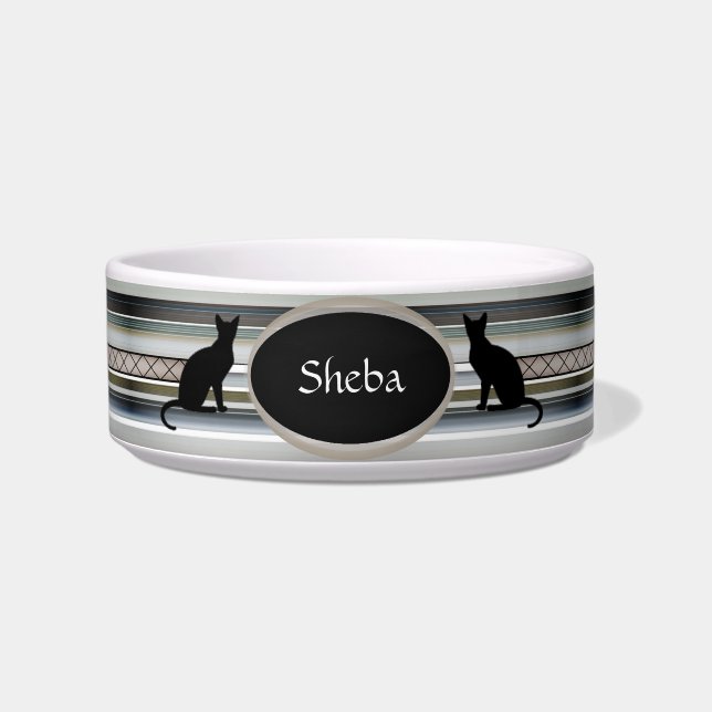 Comedero Tazón de comida para gato personalizable en blanco (Frente)