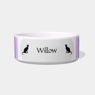 Comedero Tazón de comida para gato personalizable en morado