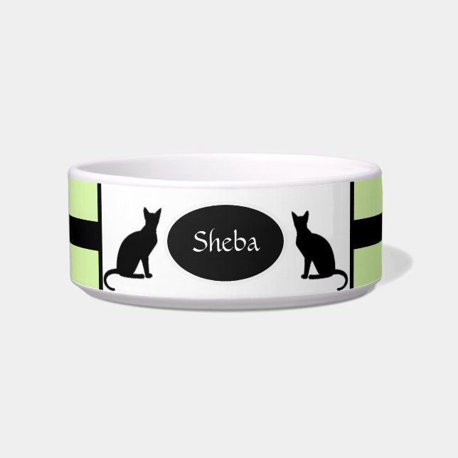 Comedero Tazón de comida para gato personalizable en tres c (Frente)