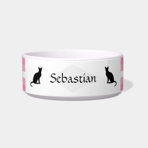 Comedero Tazón de comida para gato rojo y blanco personaliz