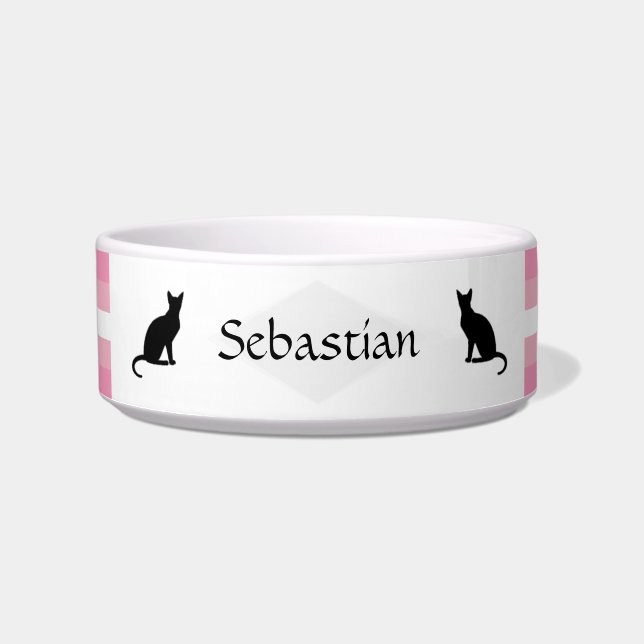 Comedero Tazón de comida para gato rojo y blanco personaliz (Frente)