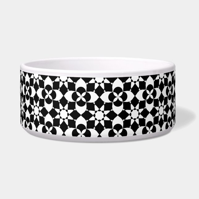 Comedero tazón de comida para gatos de flores y estrellas (Frente)