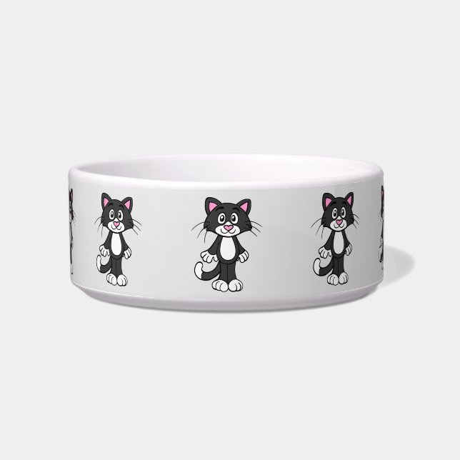 Comedero tazón de comida para gatos de tuxedo (Frente)