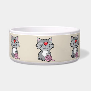 Comedero tazón de comida para gatos e hilos