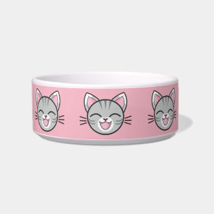 Comedero tazón de comida para gatos felices