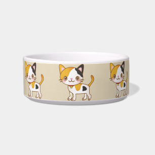 Comedero tazón de comida para gatos felices