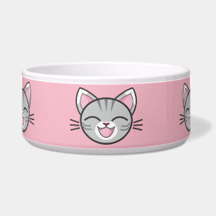 Comedero tazón de comida para gatos felices