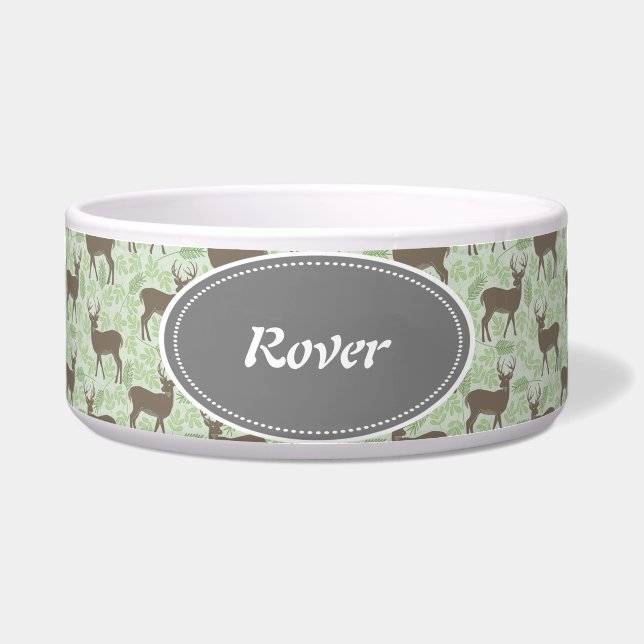 Comedero Tazón de comida para Mascota de diseño de ciervos (Frente)