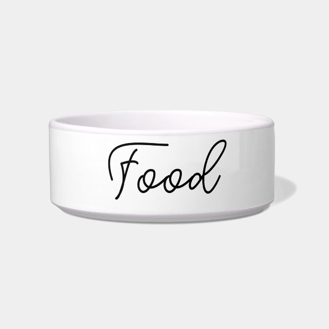 Comedero Tazón de comida para mascotas con letra minimalist (Frente)