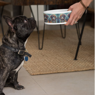 Comedero Tazón de comida para perro hippie retro genial per