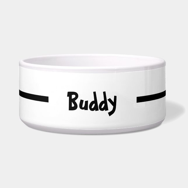 Comedero Tazón de comida para perro negro y blanco - HAMbWG (Frente)