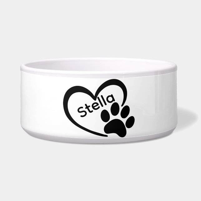 Comedero Tazón de comida para perro personalizado de cerámi (Frente)