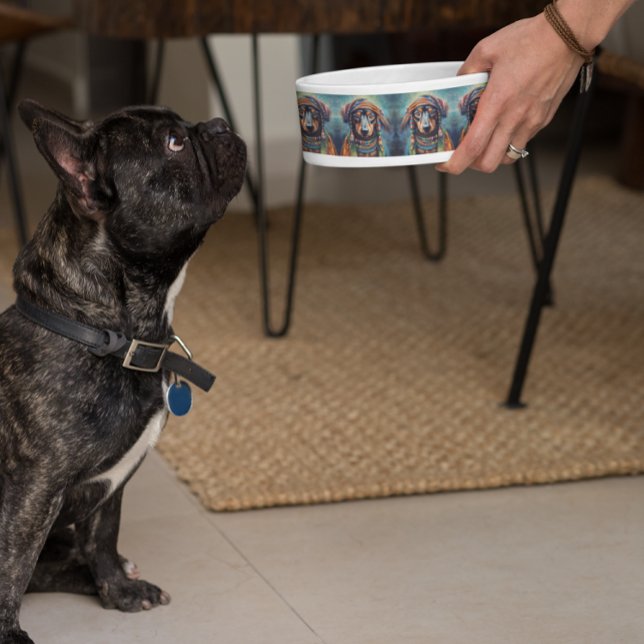 Comedero Tazón de comida para perros bohemio retro genial d (Subido por el creador)