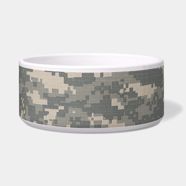 Comedero Tazón de comida para perros con camuflaje digital  (Frente)