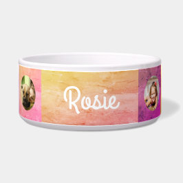 Comedero Tazón de comida para perros de cerámica a cuadros 