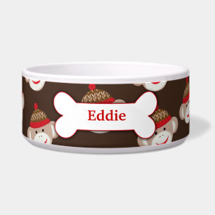 Comedero Tazón de comida para perros personalizado de mono 