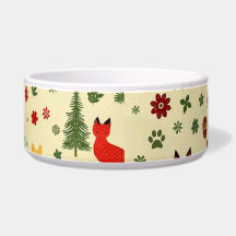 Tazón de gato de Navidad del bosque acogedor – Ani