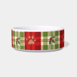 Comedero Tazón de gato de Navidad rústico – Rojo festivo, v