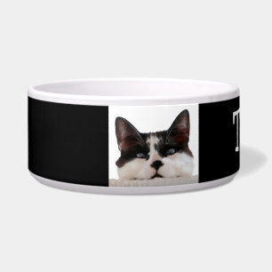 Comedero Tazón de gato divertida de color negro y blanco Pe