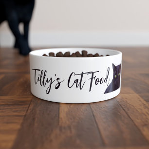 Comedero Tazón de gato negro personalizado
