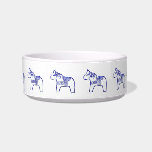 Comedero Tazón de gato para caballos azules y blancos