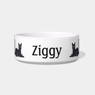 Comedero Tazón de gato personalizado para gato negro