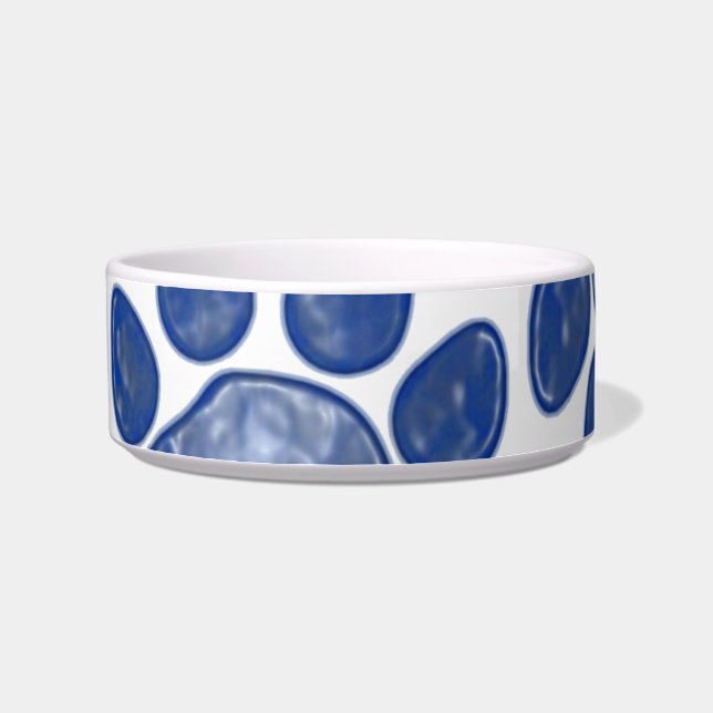 Comedero Tazón de mascota azul dimensional (Izquierda)