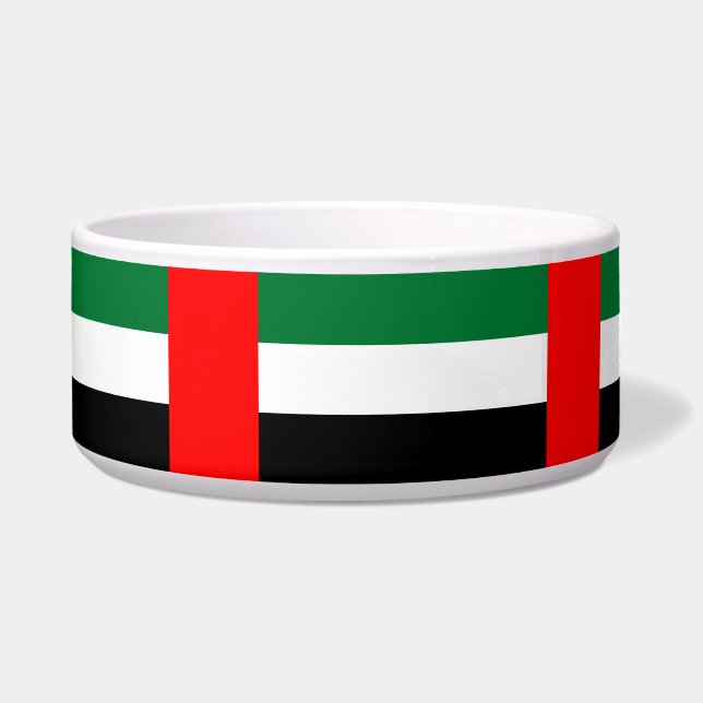 Comedero Tazón de mascota con bandera de los Emiratos Árabe (Frente)