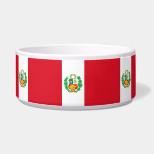 Comedero Tazón de mascota con bandera peruana