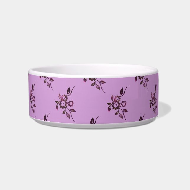 Comedero Tazón de mascota con flores (Frente)