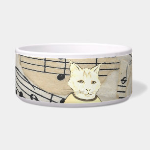 Comedero Tazón de mascota de cerámica de gato musical