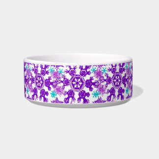 Comedero Tazón de Mascota de copas de nieve colorido