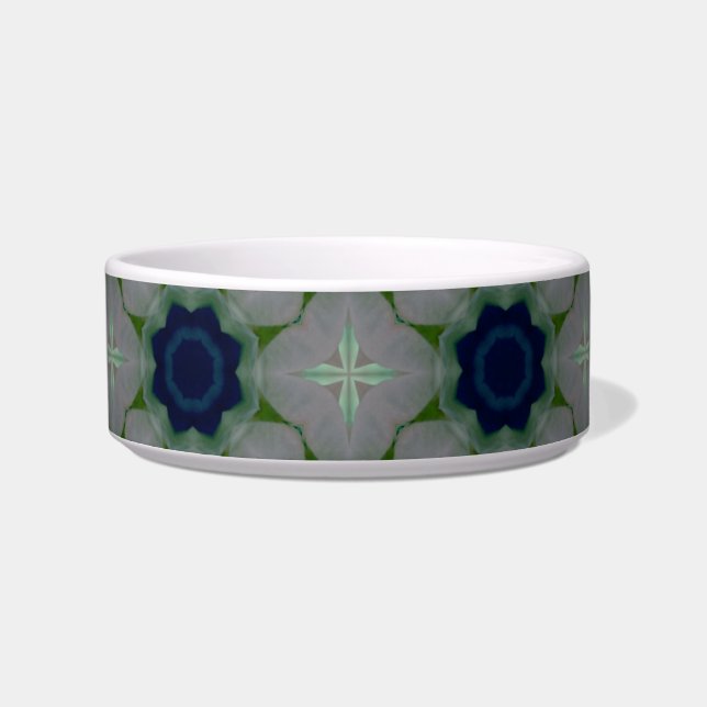 Comedero Tazón de mascota de flores azules (Frente)