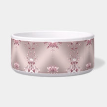 Tazón de mascota floral rosa delicado