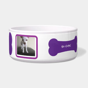 Comedero Tazón de mascota personalizada con foto de hueso d