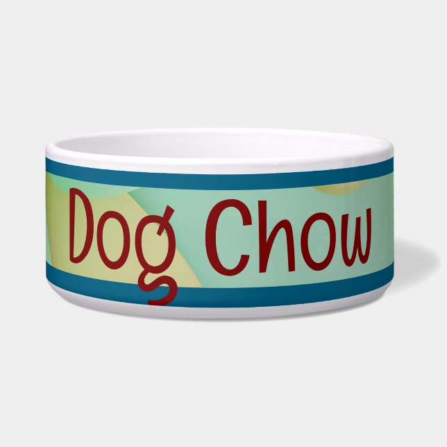 Comedero Tazón de mascotas 3D Resumen con texto CHOW de per (Frente)