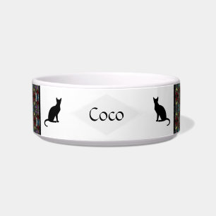 Comedero Tazón de mascotas cerámico con diseño de joyas - H