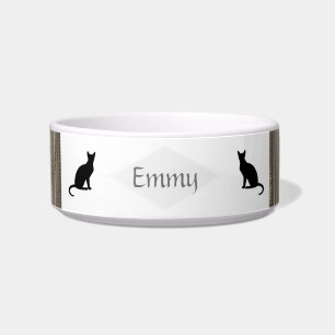 Comedero Tazón de mascotas cerámico con franja de champán -